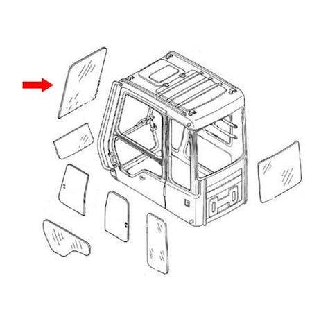 Aftermarket 3346483 Front Upper Cab Glass Fits Caterpillar Excavator 326F 329F 330F 335F CAH40-0118